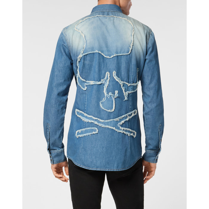 PHILIPP PLEIN Camisa vaquera SKULL&BONES