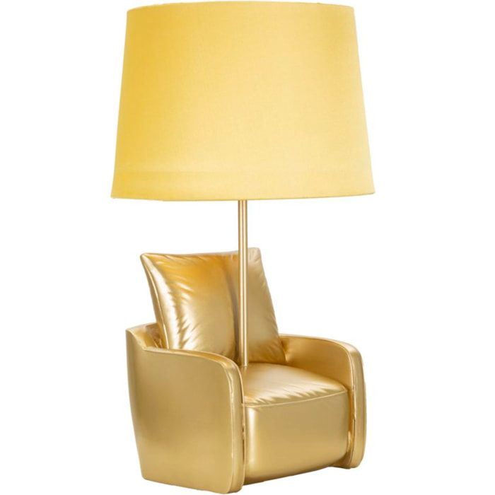 LAMPADA DA COMODINO MIDCENTURY GIALLA CM Ø 26X46