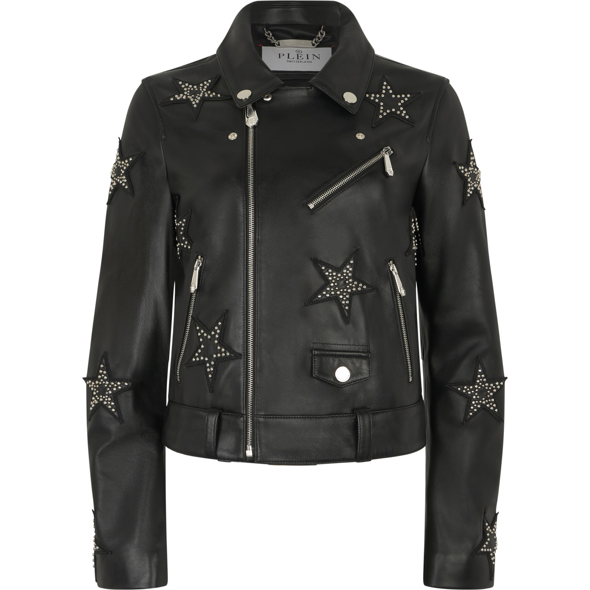 PHILIPP PLEIN Boxy Biker Jacket Stars