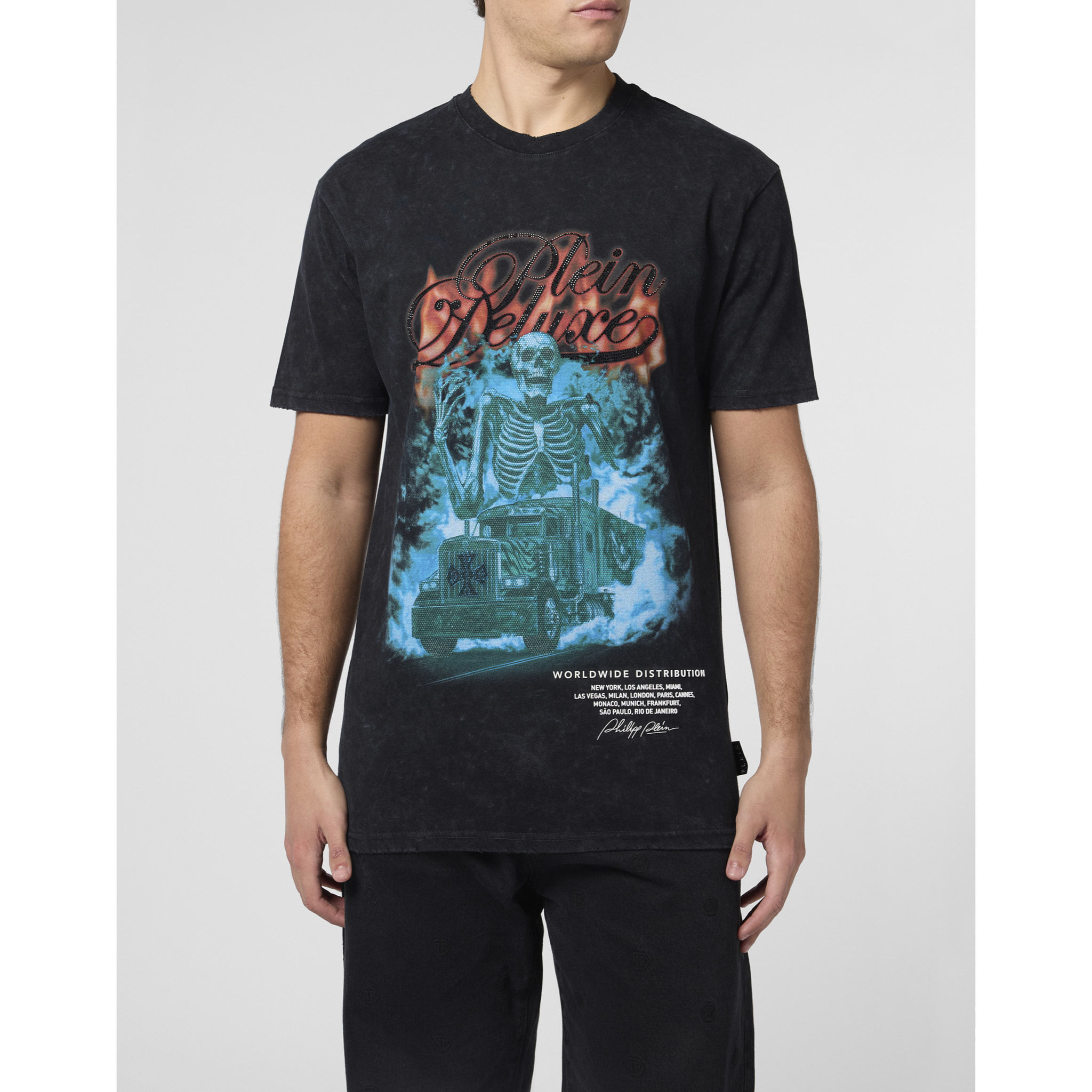 PHILIPP PLEIN T-Shirt Round Neck Ss SKELETON