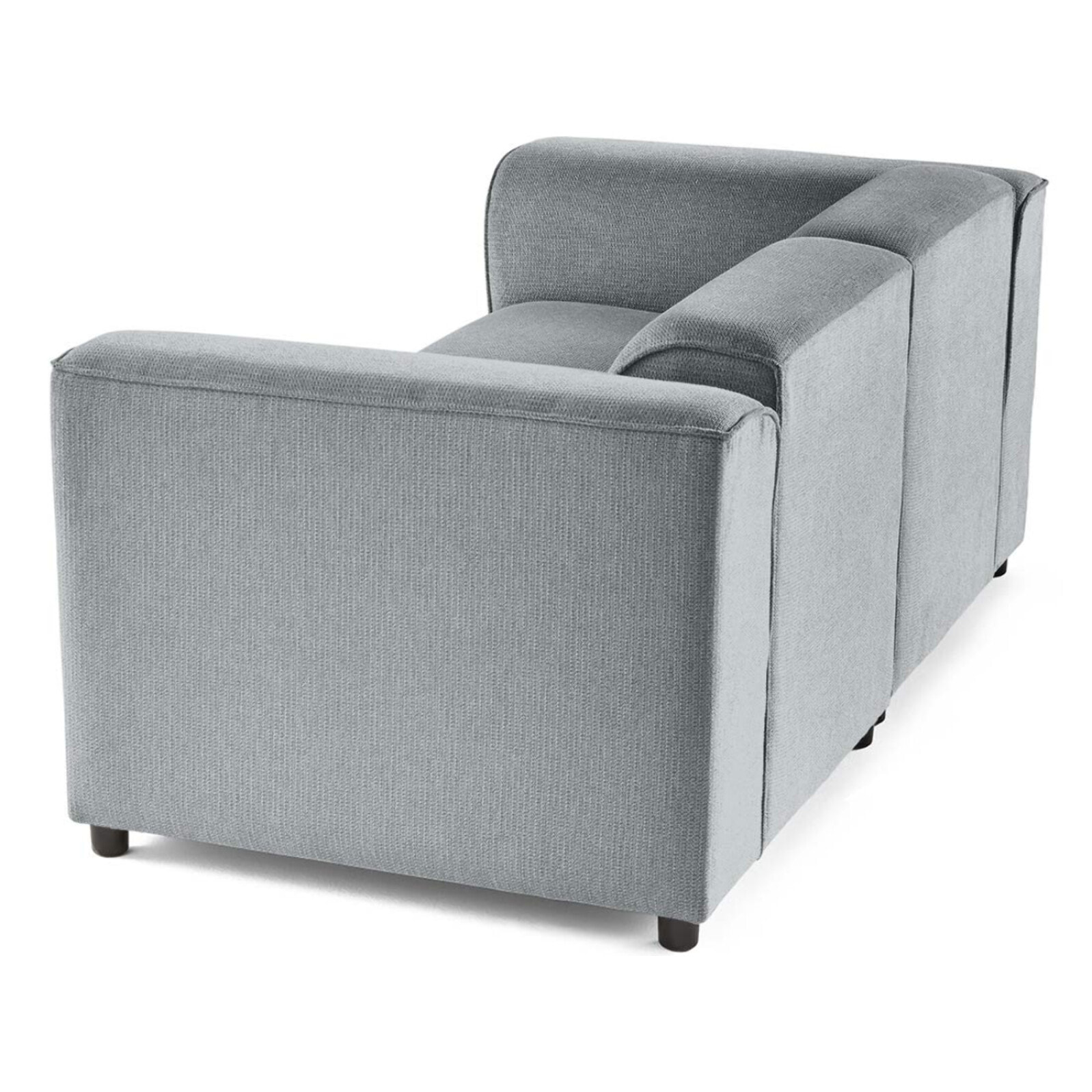 Suaro - Canapé modulable 2 places en tissu texturé - Gris