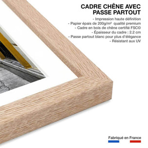 Affiche spain street Affiche + cadre en bois - Chêne