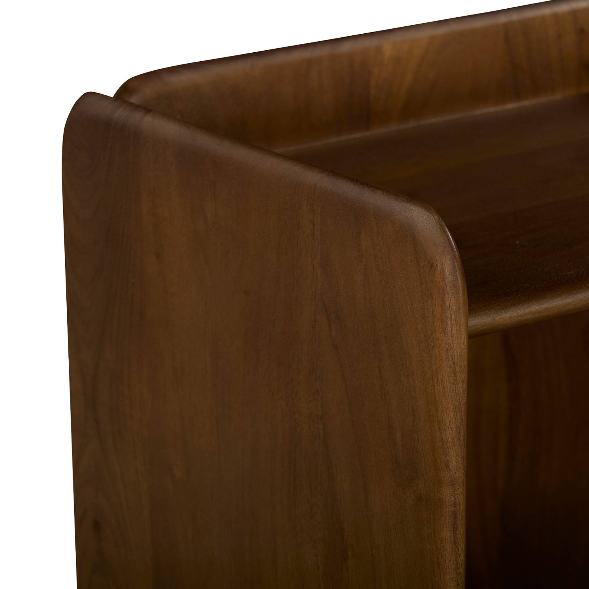 Table de chevet exotique bois d'acacia 2 niveaux TARA