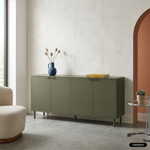 Buffet décor bois et métal 4 portes 160cm ELLIE