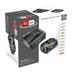 Starter Set 18V (1 batterie 2,5 Ah + AL 18V-44) - BOSCH VERT - 1 batterie 2,5 Ah avec chargeur - 1600A031T4