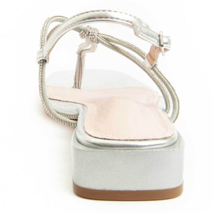 Sandalia de tacón - Plateado - Altura: 3 cm