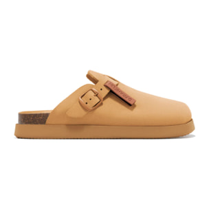 Sandalias Cerradas Vibe Clog Mujer Cierre Hebilla Tan