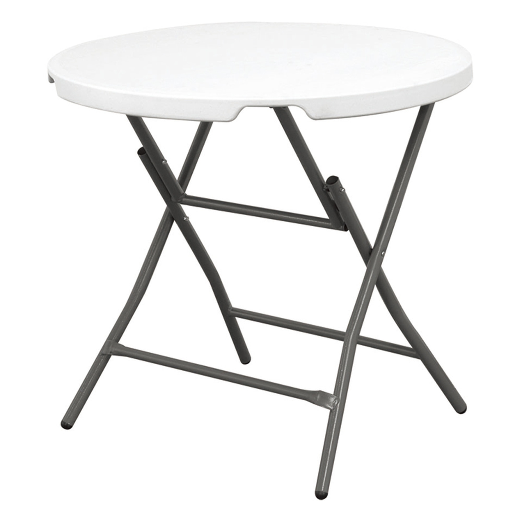 Mesa de cóctel plegable 80 x 80 x 74 cm, sistema compacto de plegado de patas y asa para su desplazamiento