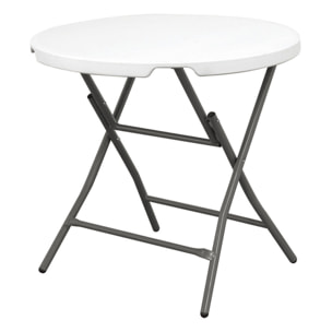 Mesa de cóctel plegable 80 x 80 x 74 cm, sistema compacto de plegado de patas y asa para su desplazamiento