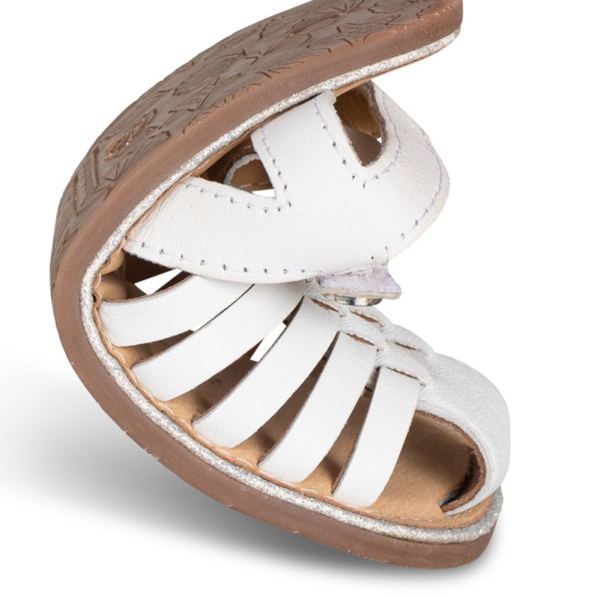 SANDALIA BAREFOOT PIEL CHETTO CANGREJERA TRENZADA BLANCO