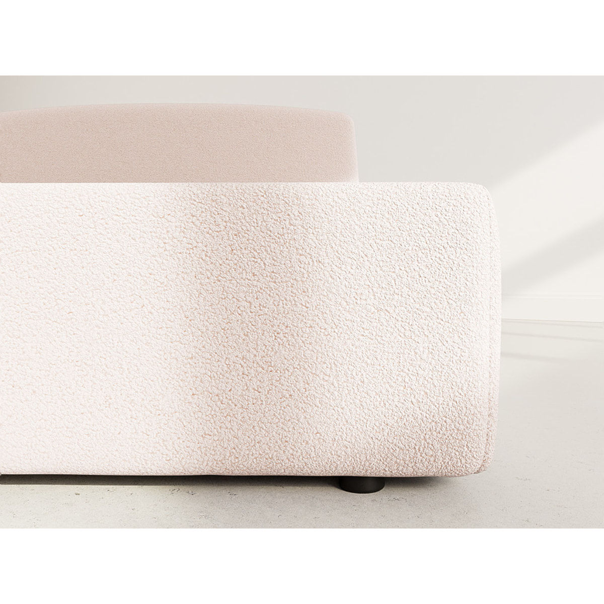 Juliette - lit coffre - 160x200 cm - en tissu bouclette - Beige