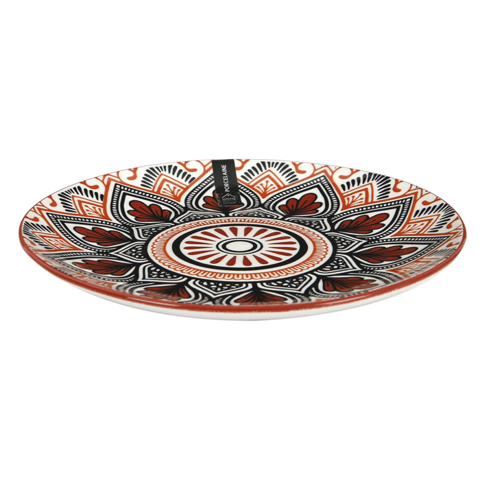 Assiette Mandala Orange D19cm
