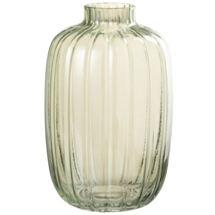 J-Line Vases Lignes Verre Vert Medium