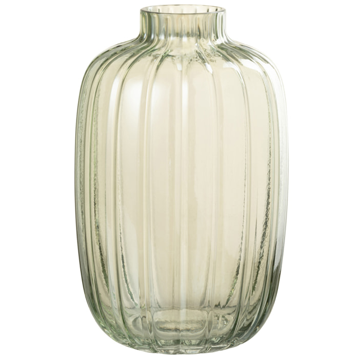 J-Line Vases Lignes Verre Vert Medium