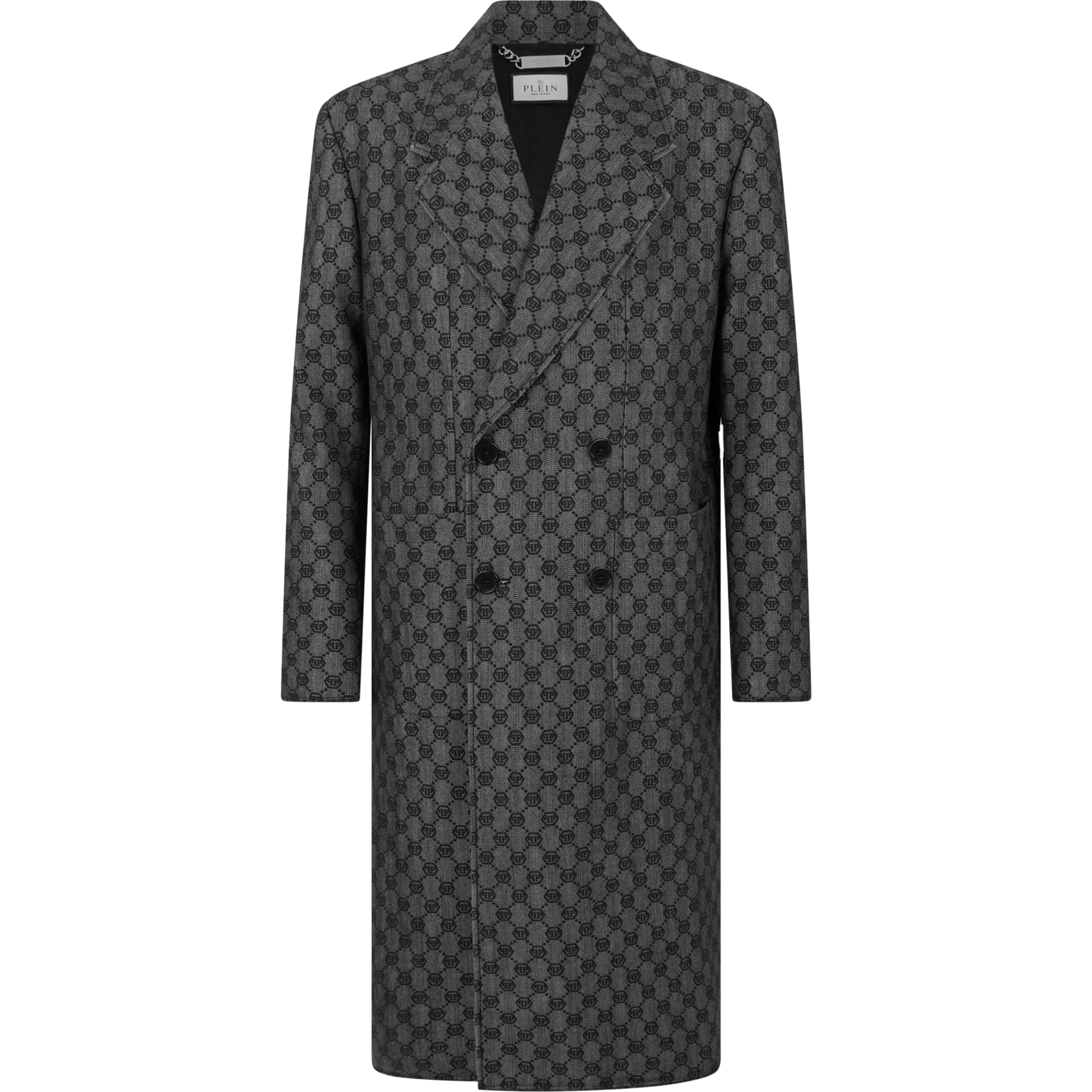 PHILIPP PLEIN Denim Coat Jacquard Monogram