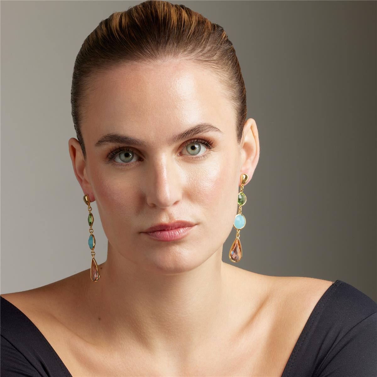 Pendientes Lux by Lux acabadoss en oro amarillo 18k