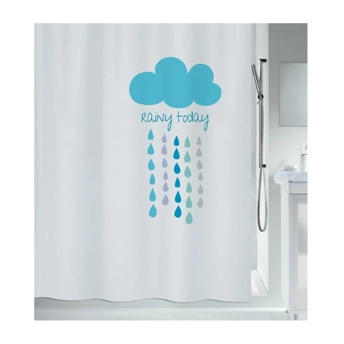 Rideau de douche Polyester CLOUD 180x200cm Bleu & Blanc Spirella