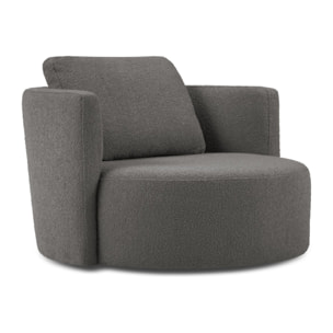 Fauteuil xl pivotant "Adam" en bouclé gris foncé