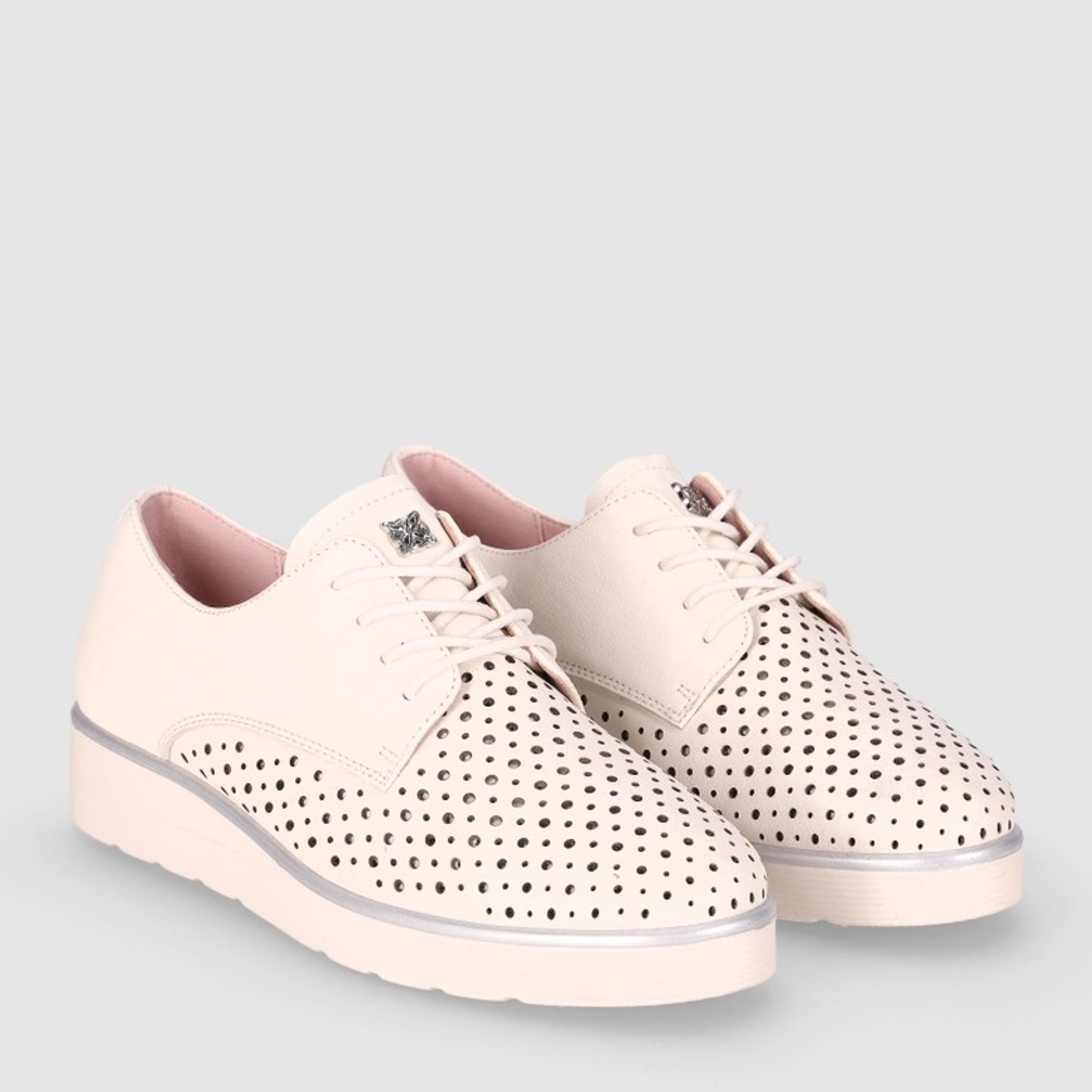 Zapatos de Piel - Blanco - Tacón: 3 cm