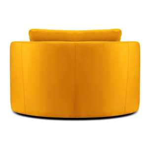 Fauteuil pivotant "Adam" en velours jaune