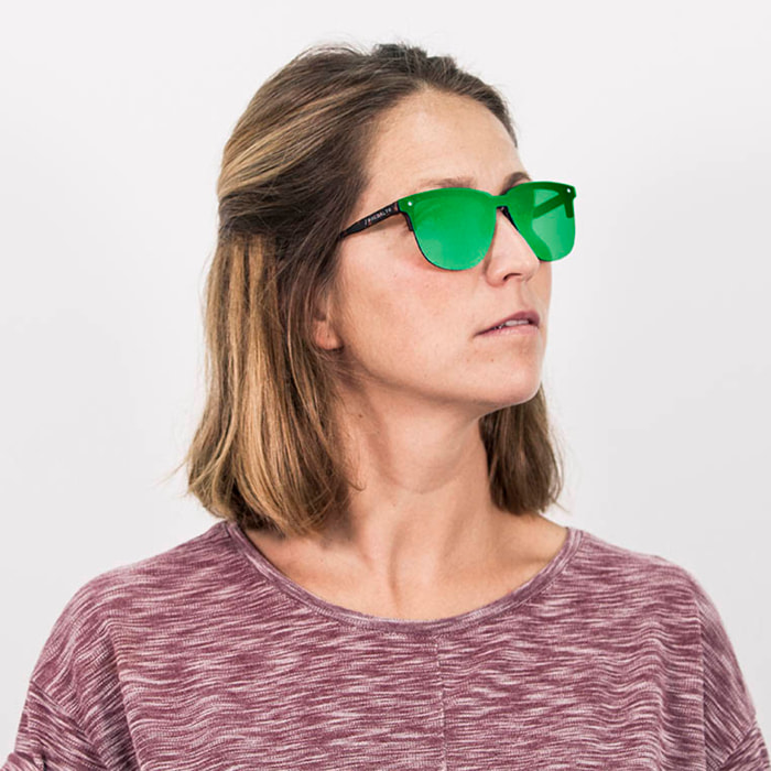 Gafas de sol PALO ALTO AMALFI - Marrón demi mate / Plana verde revo