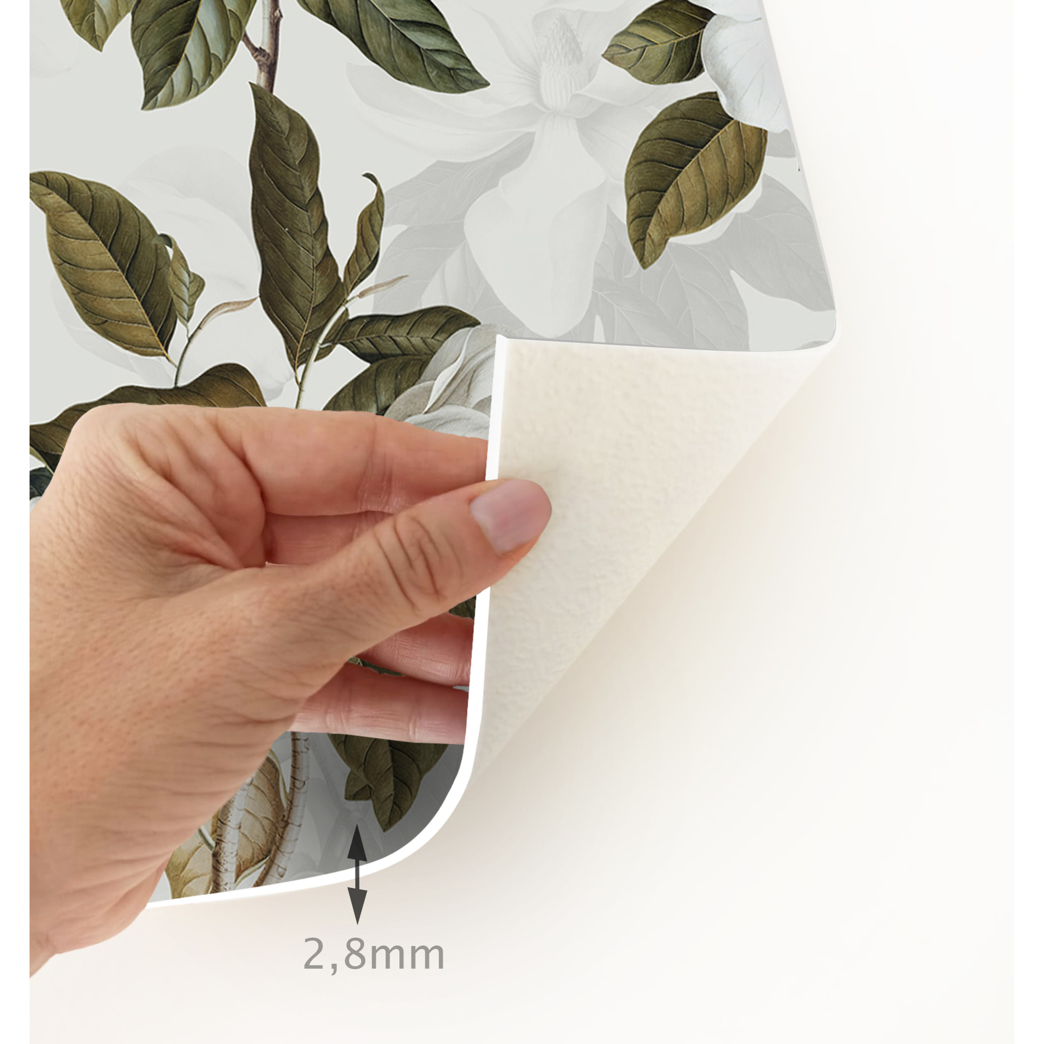 Set de 4 individuales de vinilo CERAMIKO, Magnolias 4u-[Diam] 40 cm