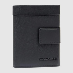 Piquadro Portafogli compatto con porta monete posteriore, porta carte di credito e protezione RFID