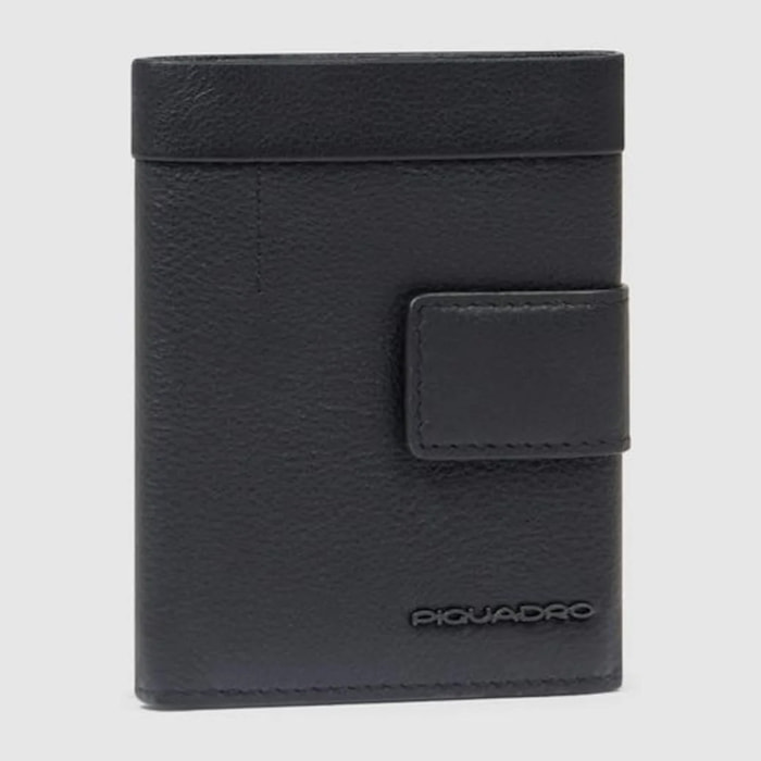 Piquadro Portafogli compatto con porta monete posteriore, porta carte di credito e protezione RFID