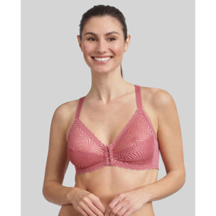 Sujetador sin aros de encaje con apertura frontal