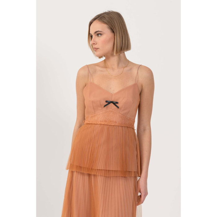 Kocca - Top elegante con tulle plissé Donna