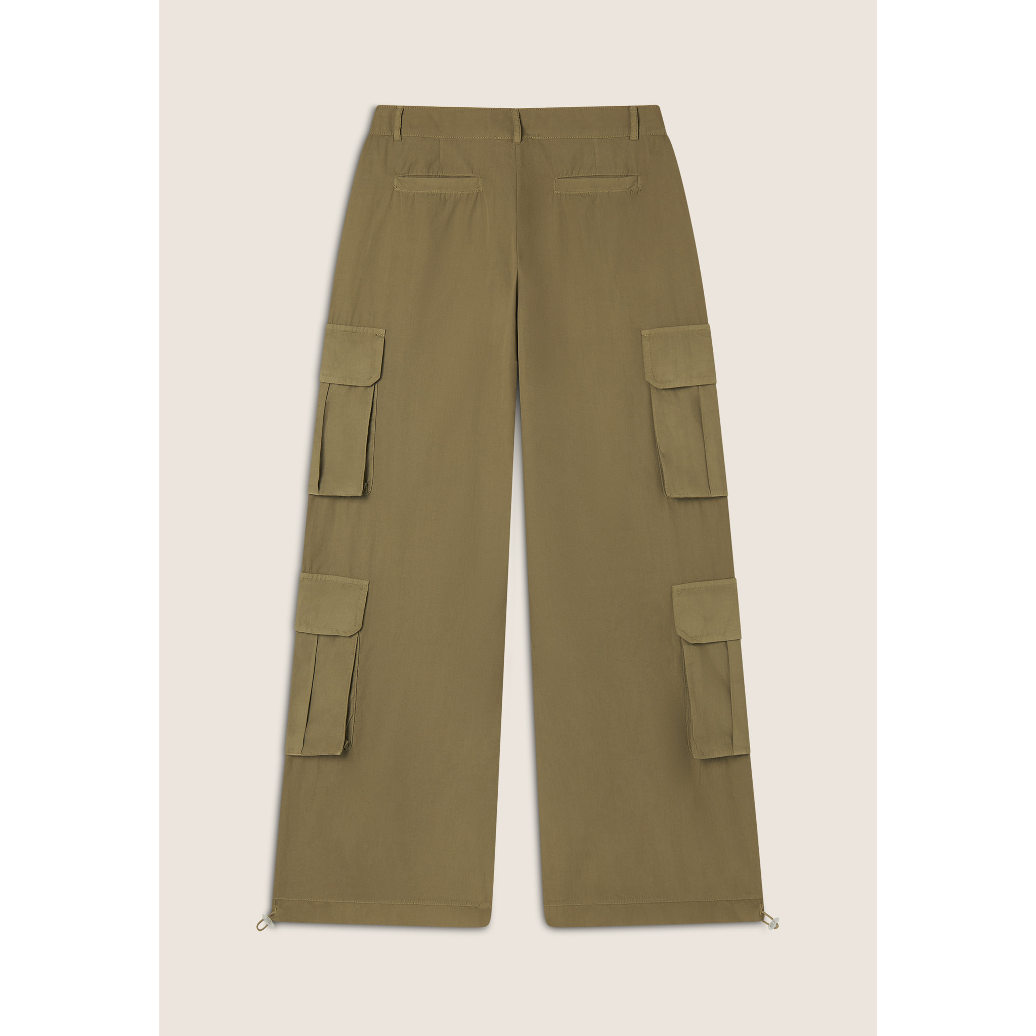 Pantaloni cargo baggy fit in popeline con quattro tasconi