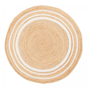 Tapis rond fait main en jute motif uni JUDA