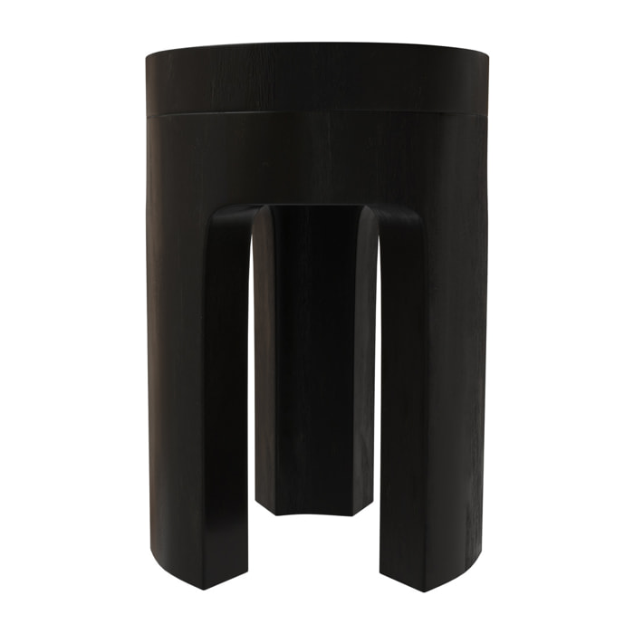 Table d'appoint noire en bois de suar D30 cm - Sonda