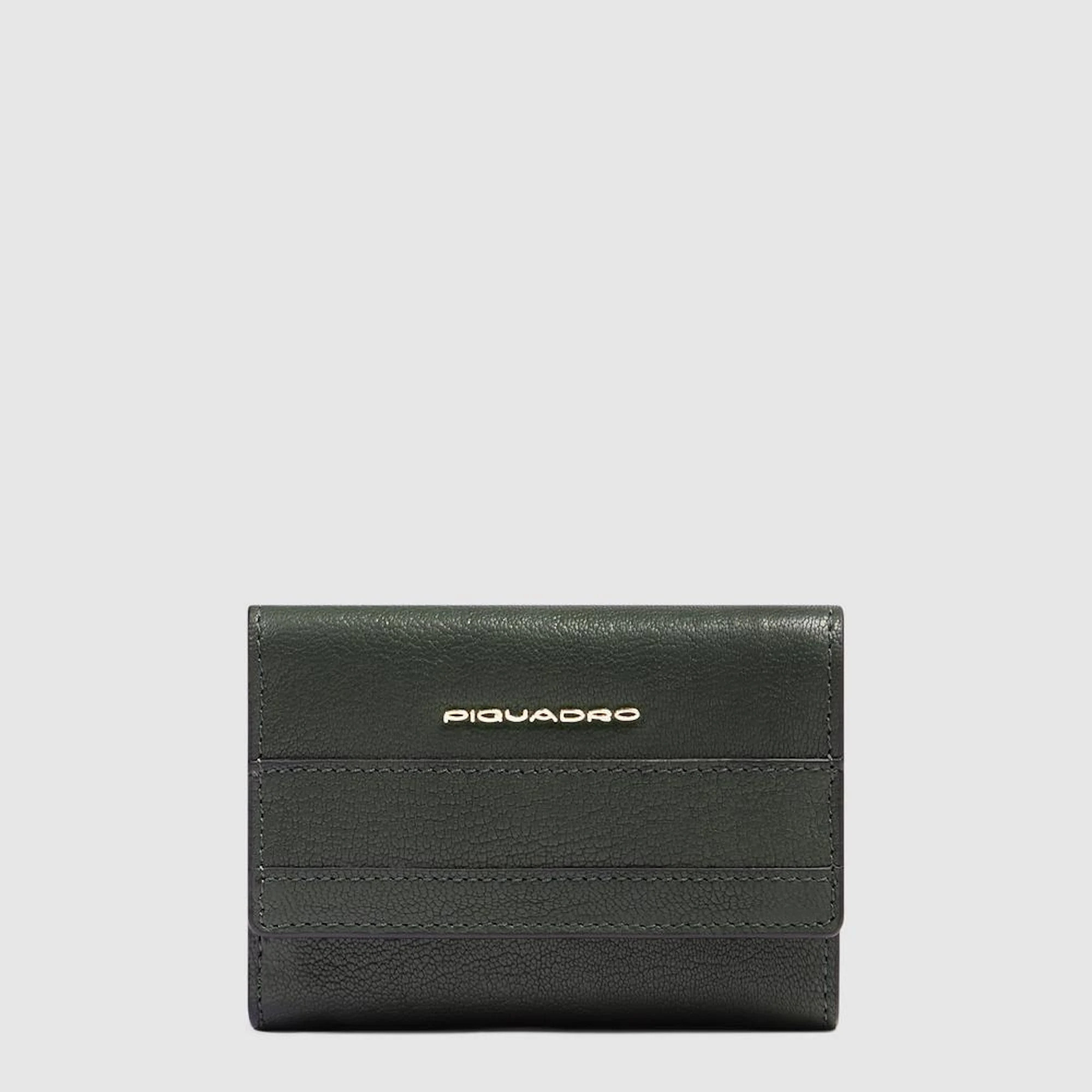 Piquadro Portafogli da piccolo in pelle con porta carte di credito, schermato con protezione RFID