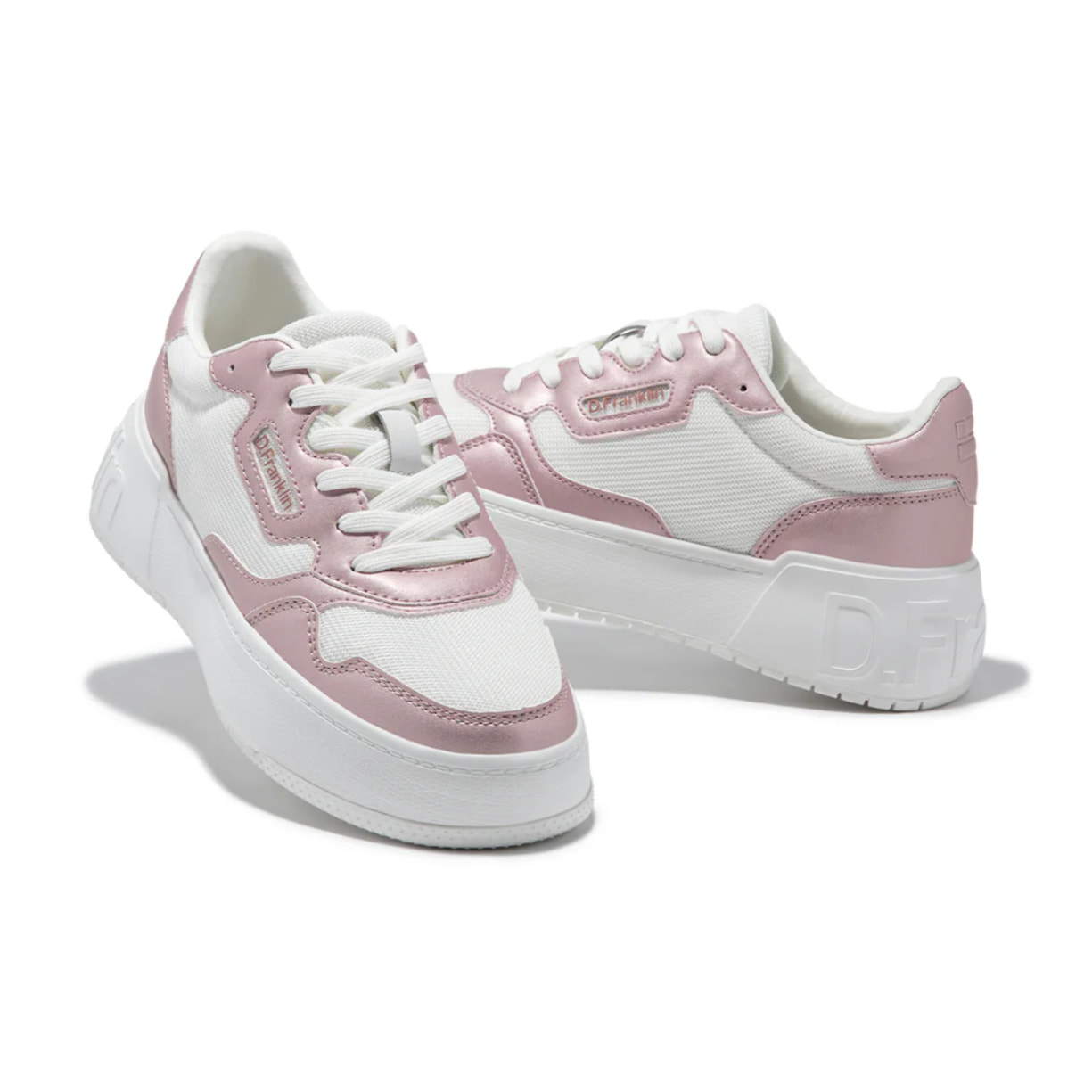 Zapatillas Deportivas Casual Mujer Court Basic Mesh Oro Rosado D.Franklin