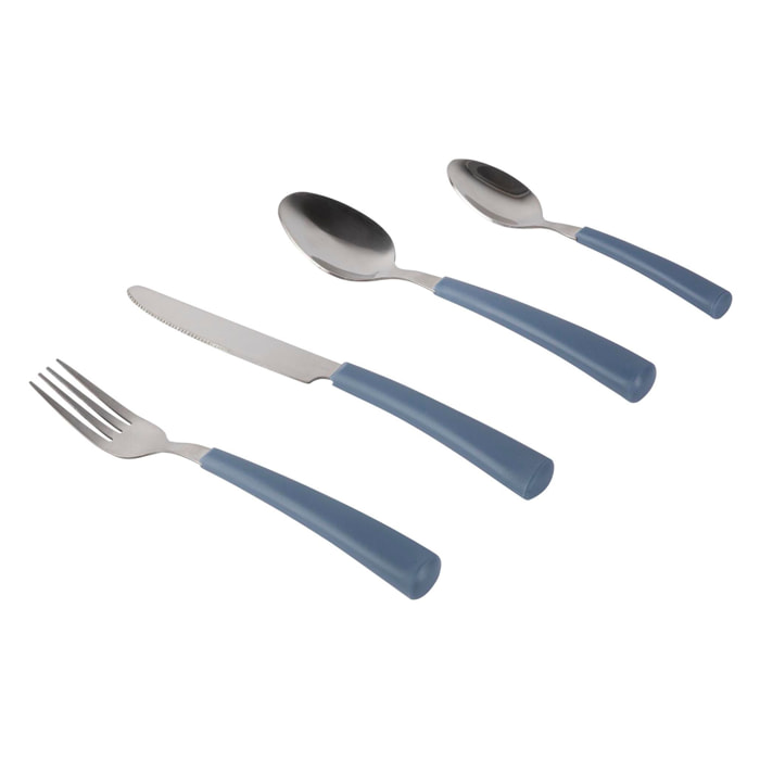 Set de 16 pzs cubiertos en acero inoxidable color azul san ignacio