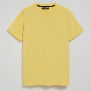 Camiseta amarilla con cuello redondo y bordado Rigby Go