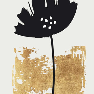 Poster fleur pollen doré Affiche sous cadre noir