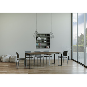 Console extensible 90x40/300 cm Tecno Evolution Noyer cadre Anthracite