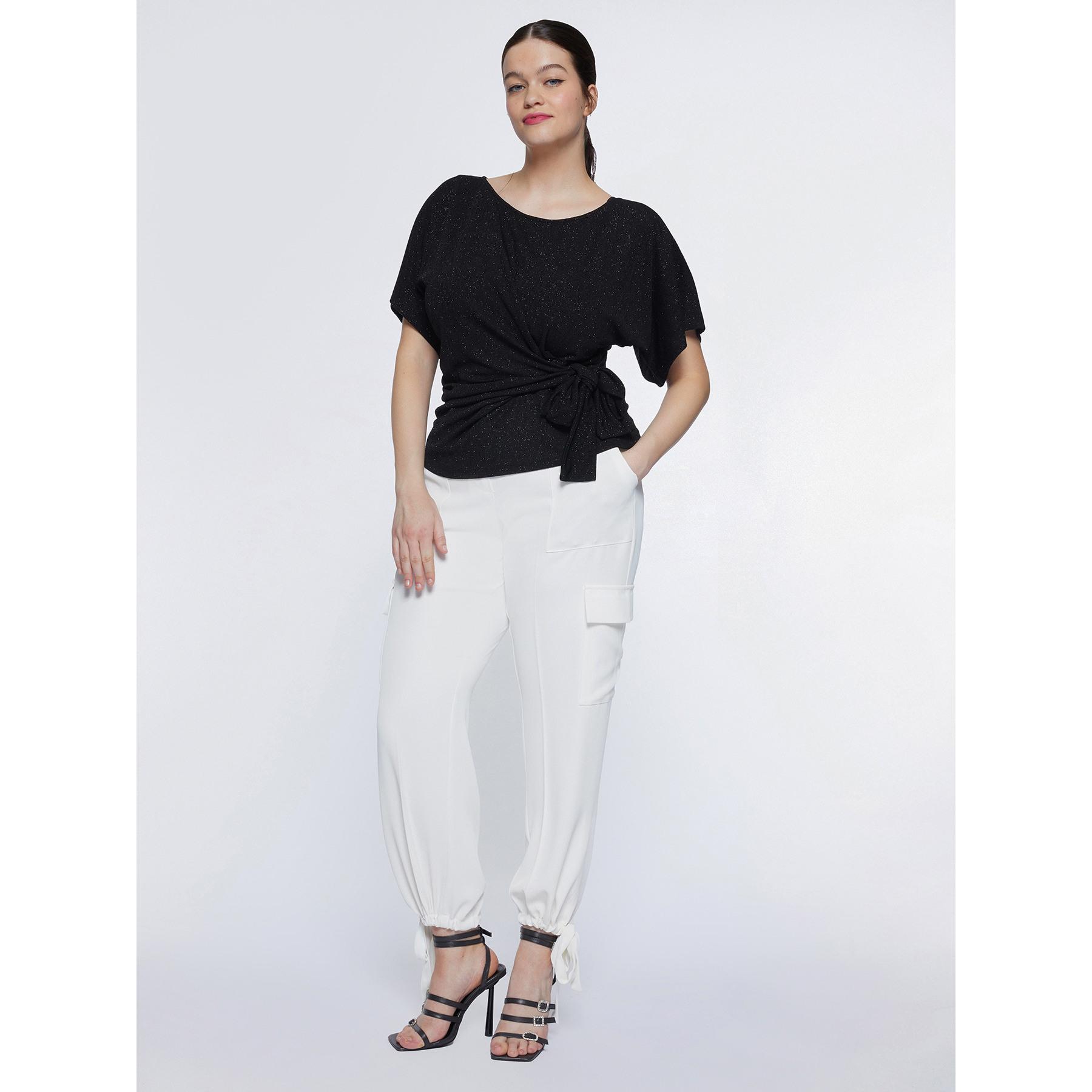 Fiorella Rubino - Pantalones modelo cargo con cordones - Blanco