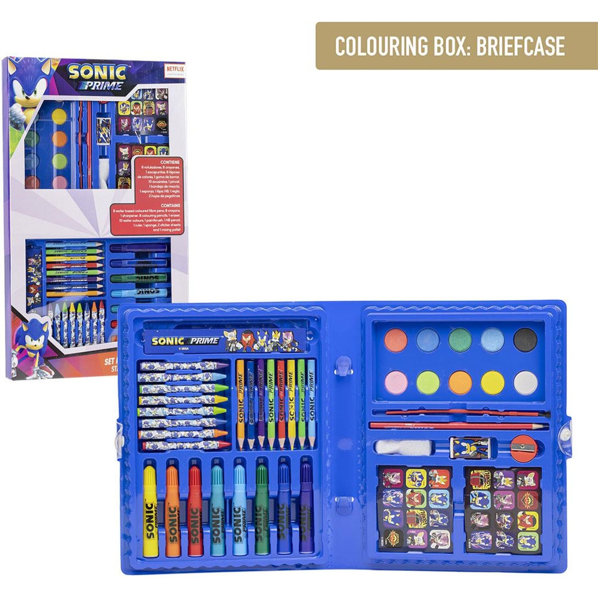 Set Papelería Coloreable Caja Sonic Prime