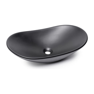 Set complet vasque à poser 61,5 x 36 cm noir mat + mitigeur haut XL assorti – salle de bain moderne B-Way (SATINF61536BKM-BWAY)