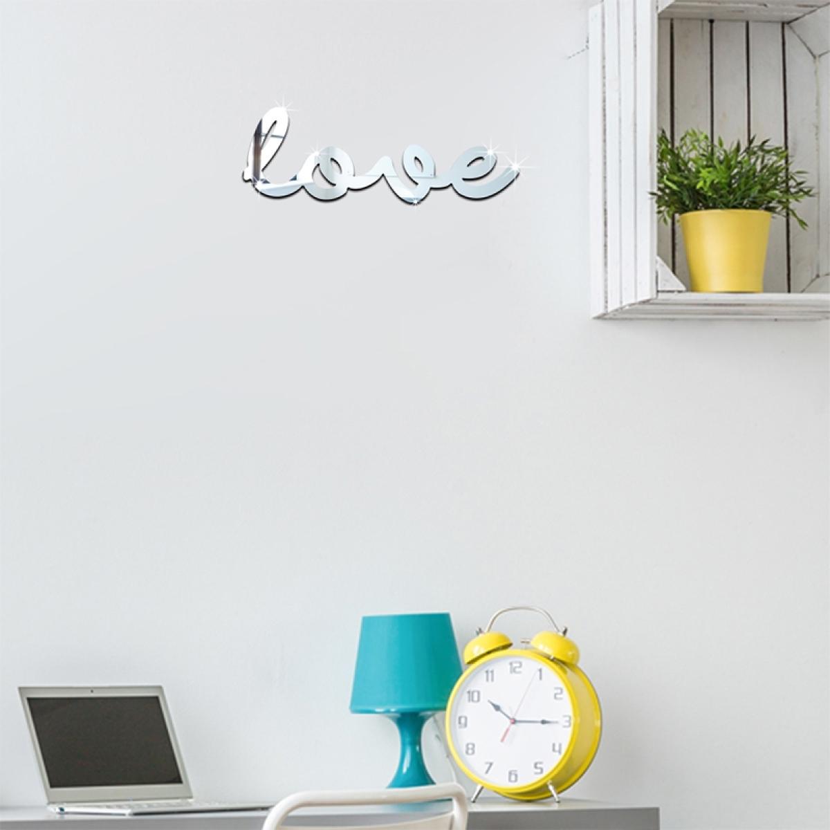 Sticker effet mirroir Love 30 x 10 cm