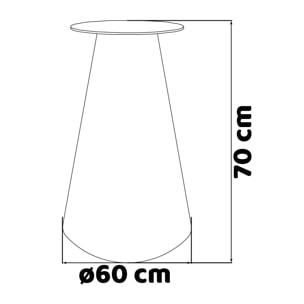 Artù - Base a cono per tavolo da pranzo rotondo, metallo colore ottone