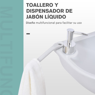 Fregadero Portátil al Aire Libre con Tanque de Agua de 17L Toallero Rueda 51x33,5x103