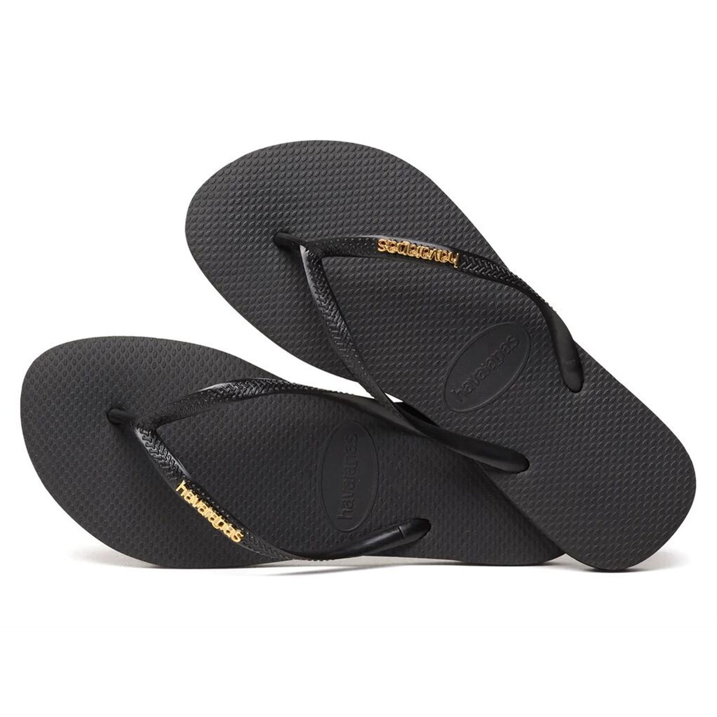 Infradito Havaianas Slim Logo Metallic Black Gold Nero