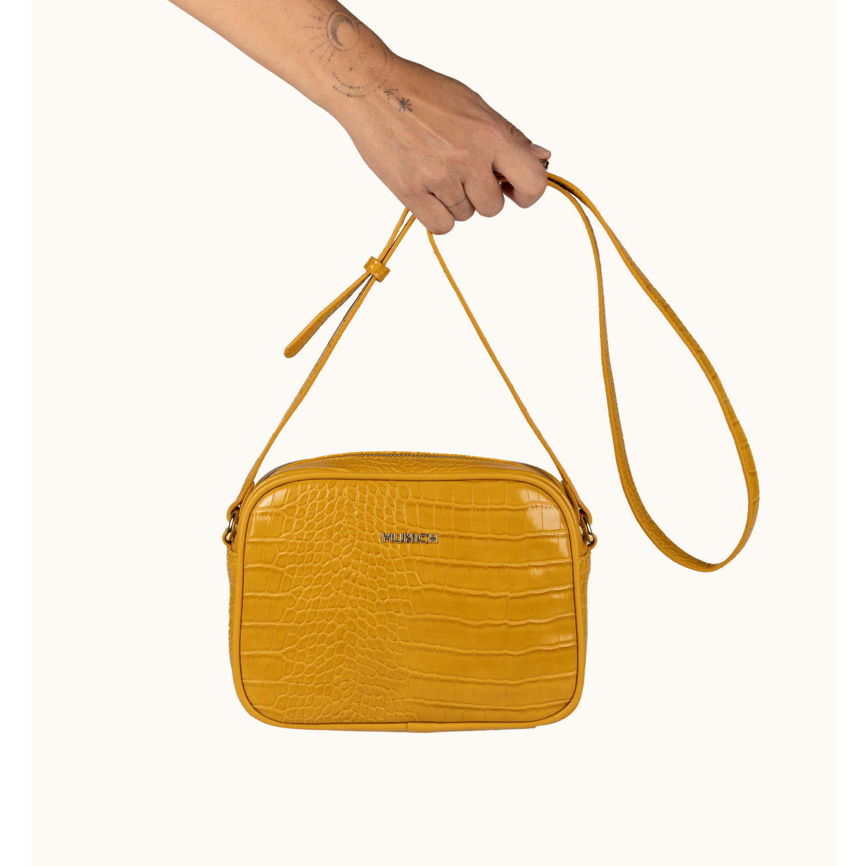 BLOCK CROCO FW25 CROSSBODY CAMERA C/MOUSTARD