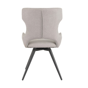 Chaise rotative 180° en tissu doux et pieds en métal noir - SUZIE
