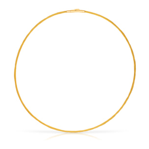 Collar multihebra entrelazada de alambre de acero dorado con cierre de presión de acero inoxidable dorado.