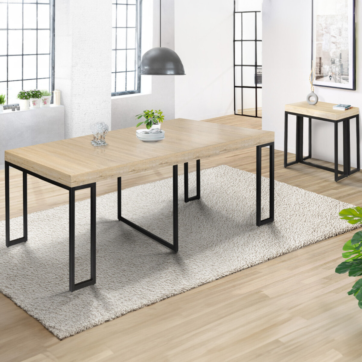 Consoles-tables à manger extensibles Memphis - Bois / Noir
